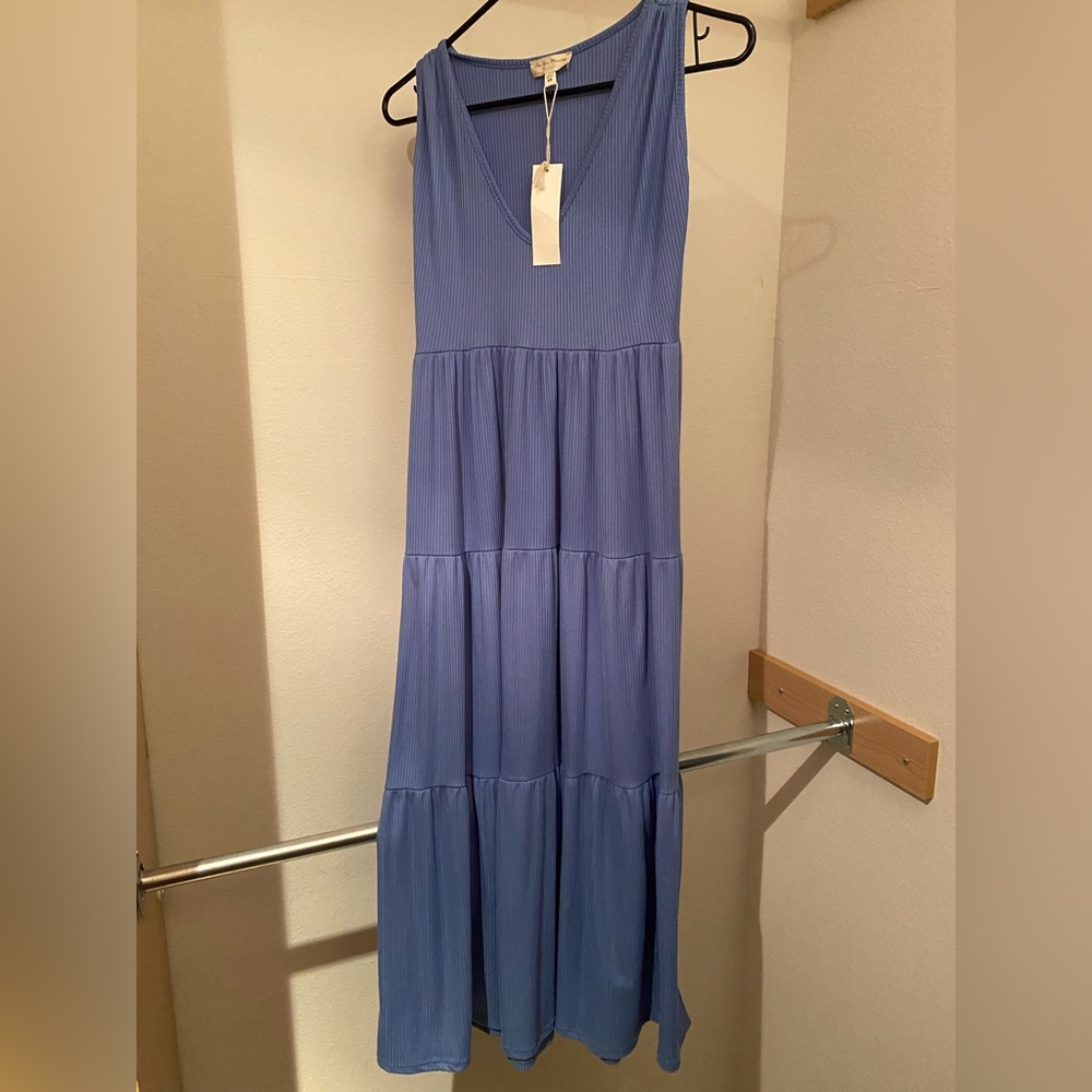 See you Monday Midi Blue Dress